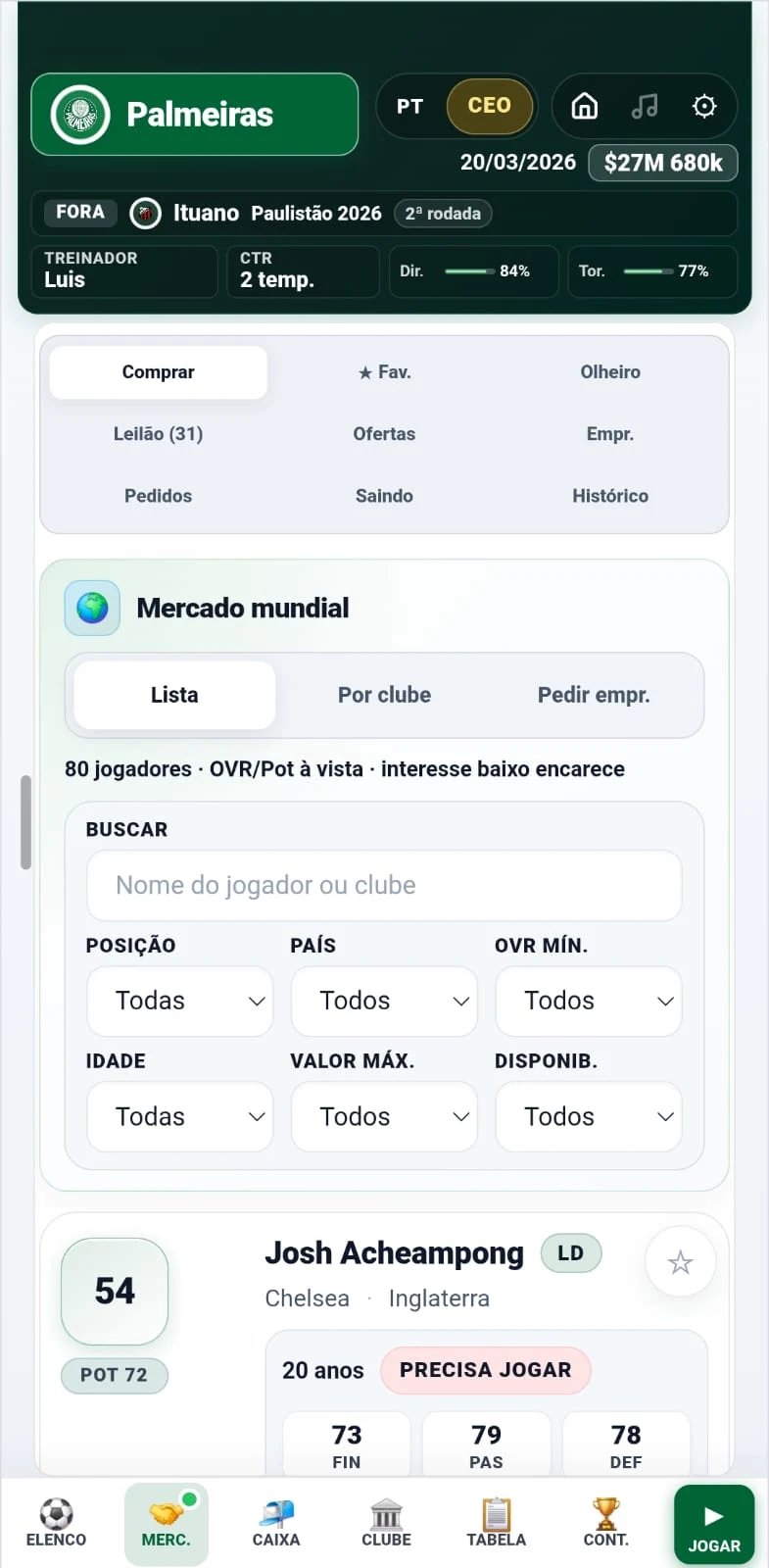 38Brasileirão - Modo Treinador screenshot