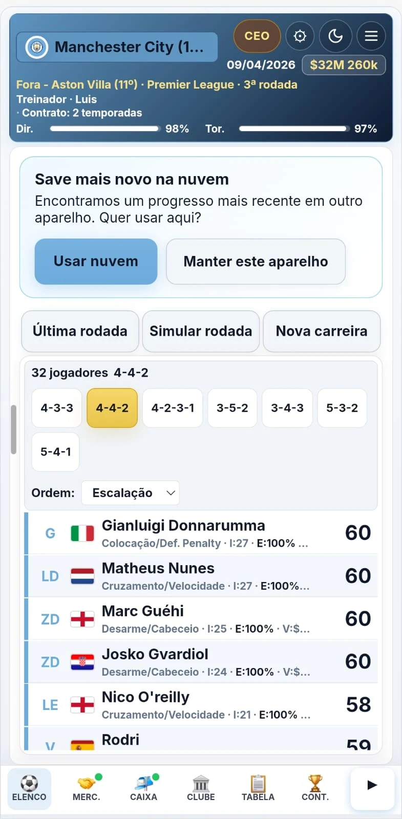 38Brasileirão - Modo Treinador screenshot