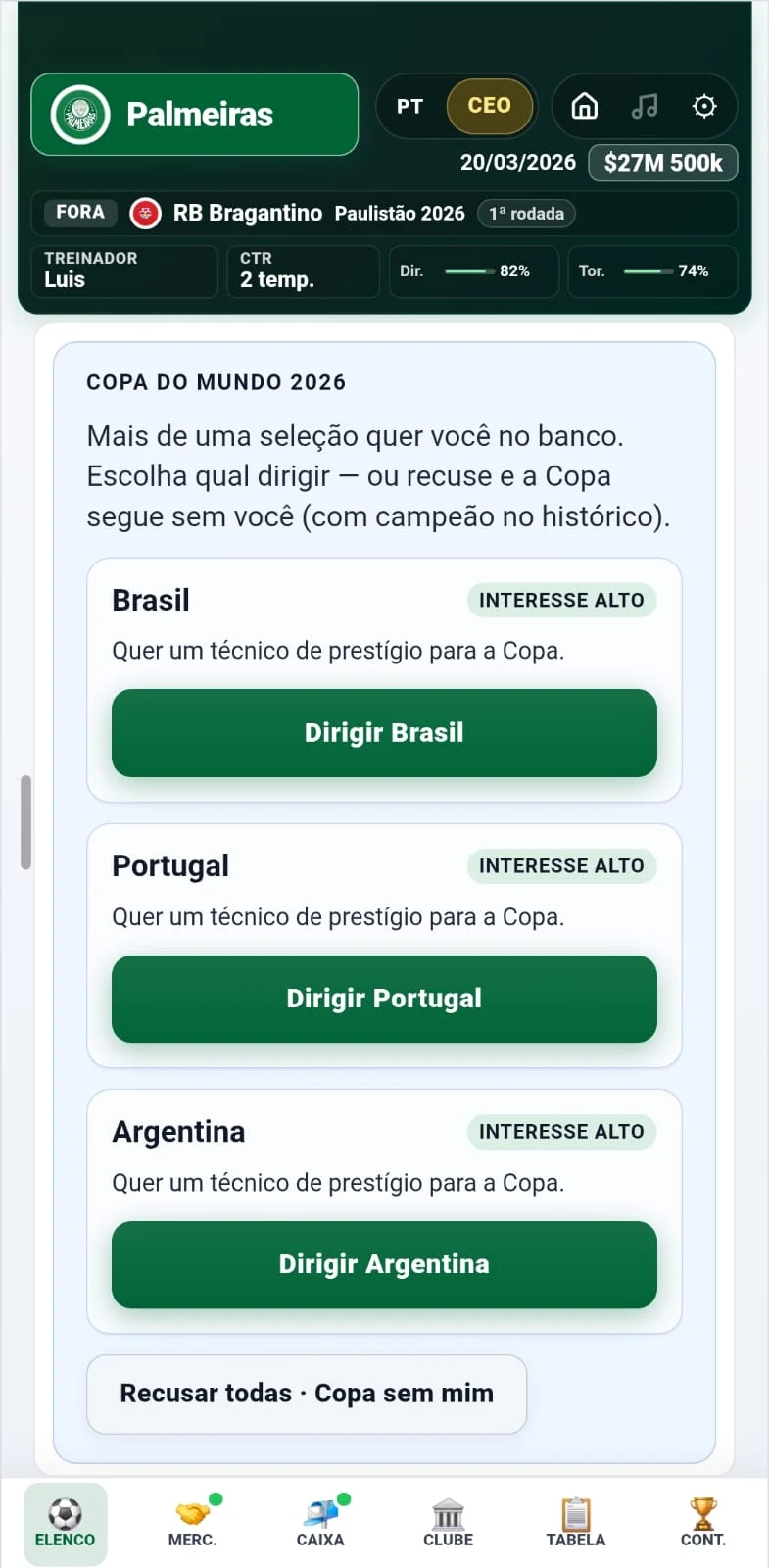 38Brasileirão - Modo Treinador screenshot